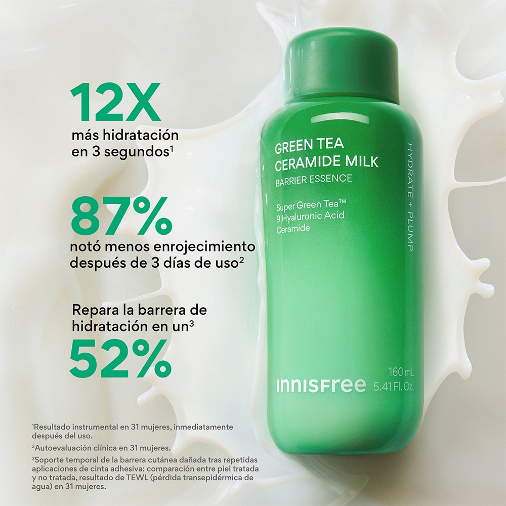 GREEN TEA CERAMIDE MILK TONER FOR HYDRATION & BARRIER REPAIR (T&Oacute;NICO LECHOSO DE T&Eacute; VERDE Y CERAMIDAS)